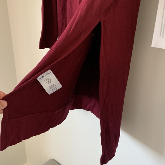 NWT Another Love Burgundy Funnel Neck High Low Hem Tunic - Picture 4 of 7